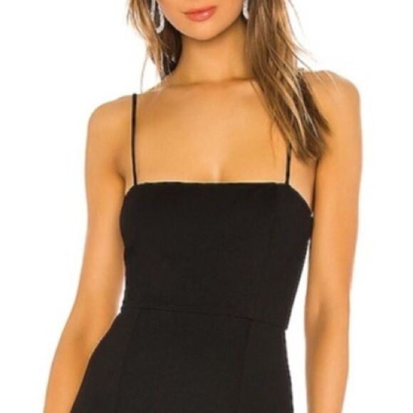 NWT NBD Eileen Gown in Black Revolve Small LBD Slit Stretch - Picture 3 of 15